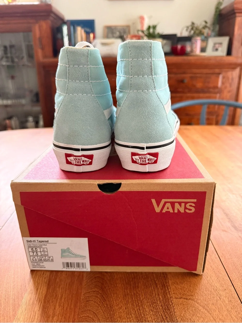 NIB Vans Sk8-Hi Tapered Color Theory Canal Blue High Top Sneakers Womens 7.5
